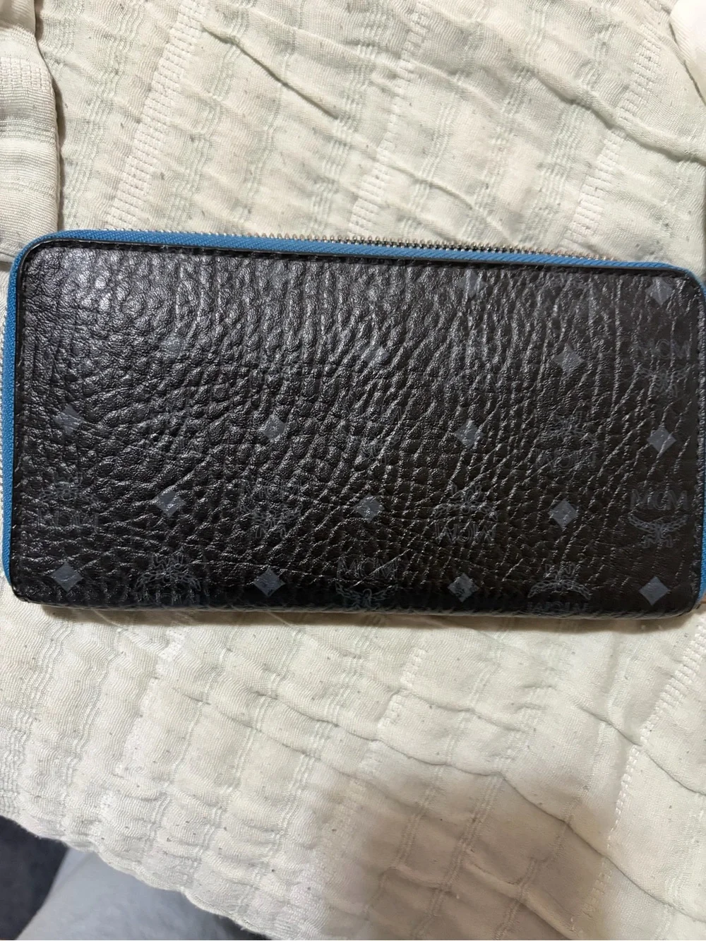 Pretty MCM blue zipper wallet!!!